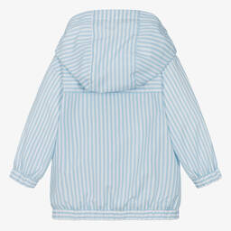 بوس-جاكيت واقي من الرياح لون أزرق وأبيض للأولاد | Childrensalon Outlet