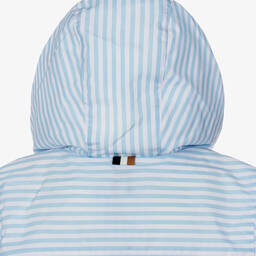 بوس-جاكيت واقي من الرياح لون أزرق وأبيض للأولاد | Childrensalon Outlet