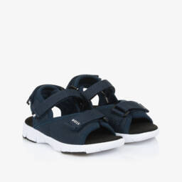 BOSS-Сандалии для мальчиков синие на липучке для приключений | Childrensalon Outlet