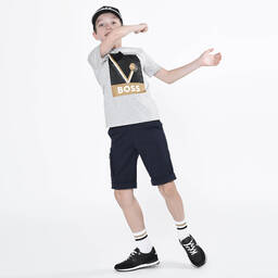 بوس-شورت برمودا فيسكوز جيرسي لون كحلي للأولاد | Childrensalon Outlet