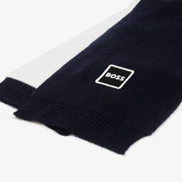 BOSS-Сине-белый вязаный шарф | Childrensalon Outlet