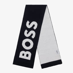 BOSS-Boys Blue & White Scarf | Childrensalon Outlet