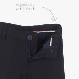 بوس-بنطلون بِدلة مزيج صوف لون أزرق داكن للأولاد | Childrensalon Outlet