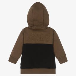 BOSS-Boys Brown Jersey Tracksuit | Childrensalon Outlet