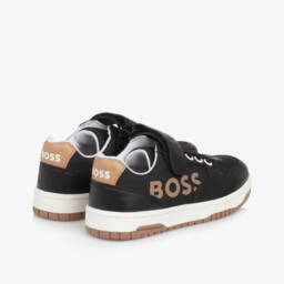 BOSS-Boys Charcoal Canvas & Leather Sneakers | Childrensalon Outlet