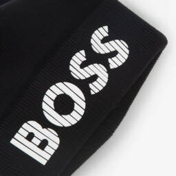 BOSS-Boys Charcoal Knit Beanie Cap | Childrensalon Outlet