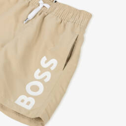 BOSS-Boys Classic Beige Swim Trunks | Childrensalon Outlet