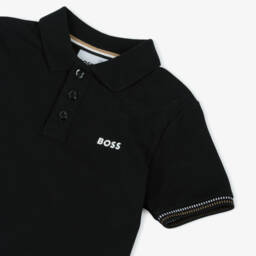 BOSS-Boys Classic Black Pique Polo | Childrensalon Outlet