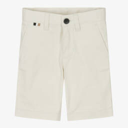 BOSS-Boys Classic Ivory Twill Shorts | Childrensalon Outlet