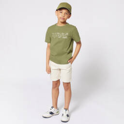 BOSS-Boys Classic Ivory Twill Shorts | Childrensalon Outlet
