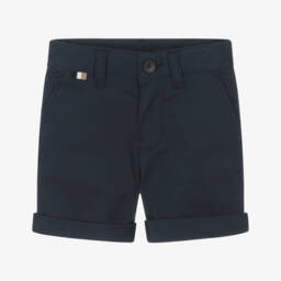 BOSS-Boys Classic Navy Twill Shorts | Childrensalon Outlet