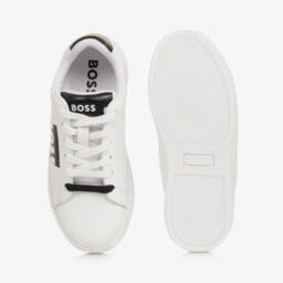 BOSS-Boys Classic White Leather Sneakers | Childrensalon Outlet