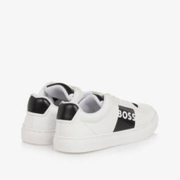BOSS-Boys Classic White Leather Sneakers | Childrensalon Outlet