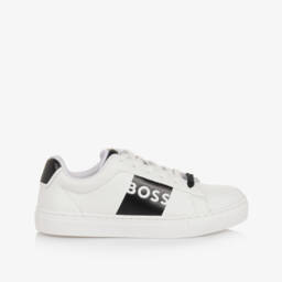 BOSS-Boys Classic White Leather Sneakers | Childrensalon Outlet