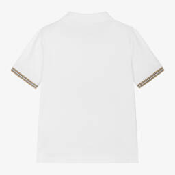 BOSS-Белая хлопковая рубашка-поло для мальчиков | Childrensalon Outlet