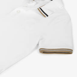 BOSS-Белая хлопковая рубашка-поло для мальчиков | Childrensalon Outlet