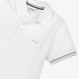 BOSS-Boys Classic White Polo Tee | Childrensalon Outlet