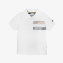 BOSS-Boys Classic White Soft Polo Top | Childrensalon Outlet