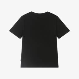 BOSS-تي شيرت قطن أسود برسومات للأولاد | Childrensalon Outlet