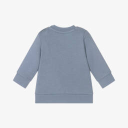 BOSS-سويتشيرت أطفال ولادي قطن لون أزرق فاتح | Childrensalon Outlet