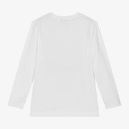 BOSS-Белый хлопковый топ для мальчиков | Childrensalon Outlet