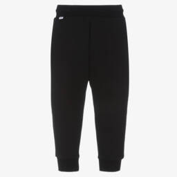 BOSS-Boys Cotton-Rich Black Jersey Trousers | Childrensalon Outlet