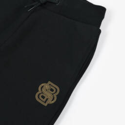BOSS-Boys Cotton-Rich Black Jersey Trousers | Childrensalon Outlet