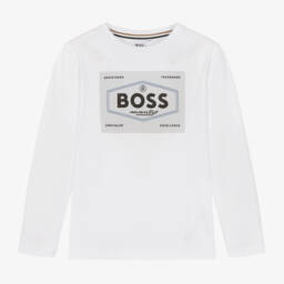 BOSS-Белый хлопковый топ Original 1977 для мальчиков | Childrensalon Outlet
