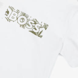 BOSS-Boys Crisp White Cotton Tee | Childrensalon Outlet