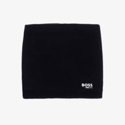 BOSS-Boys Dark Blue Knit Snood | Childrensalon Outlet