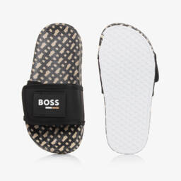BOSS-Boys Dual-Tone Logo Slip-Ons | Childrensalon Outlet