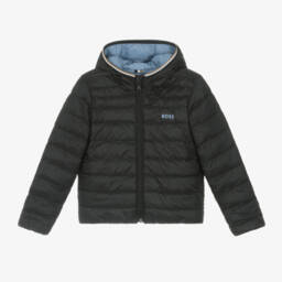 BOSS-Сине-черная двусторонняя куртка-пуховик для мальчиков | Childrensalon Outlet
