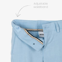 BOSS-Boys Elegant Blue Dress Shorts | Childrensalon Outlet