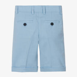 BOSS-Boys Elegant Blue Dress Shorts | Childrensalon Outlet