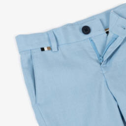 BOSS-Boys Elegant Blue Dress Shorts | Childrensalon Outlet