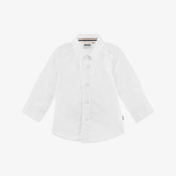 BOSS-Boys Elegant Monogram Poplin Shirt | Childrensalon Outlet