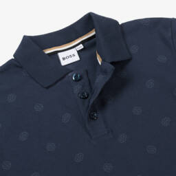 BOSS-Boys Elegant Navy Logo Polo | Childrensalon Outlet