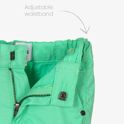 BOSS-Boys Green Cotton Shorts | Childrensalon Outlet
