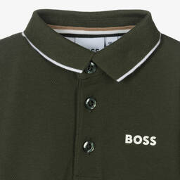 BOSS-Зеленая рубашка поло для мальчиков | Childrensalon Outlet