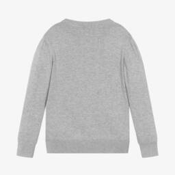 BOSS-Boys Grey Logo Knit Jumper | Childrensalon Outlet