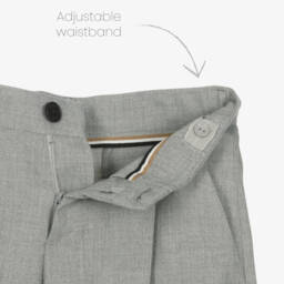 BOSS-Boys Grey Tailored Trousers | Childrensalon Outlet