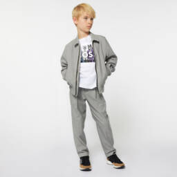 BOSS-Boys Grey Tailored Trousers | Childrensalon Outlet