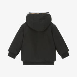 BOSS-Boys Hooded Black Jacket | Childrensalon Outlet