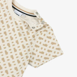 BOSS-Boys Ivory Cotton Logo Tee | Childrensalon Outlet