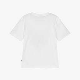 BOSS-Boys Ivory Cotton Logo Tee | Childrensalon Outlet