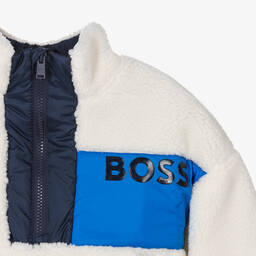 BOSS-Кремовый флисовый свитшот из овчины | Childrensalon Outlet