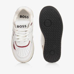 BOSS-Белые кожаные кроссовки для мальчиков | Childrensalon Outlet