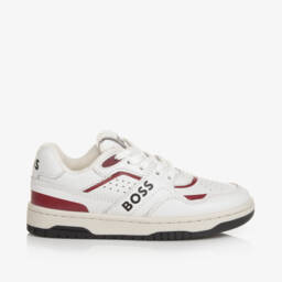 BOSS-Белые кожаные кроссовки для мальчиков | Childrensalon Outlet