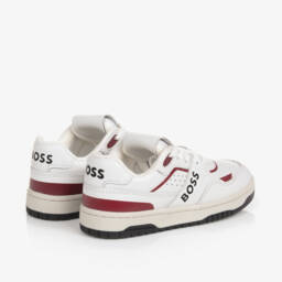 BOSS-Белые кожаные кроссовки для мальчиков | Childrensalon Outlet
