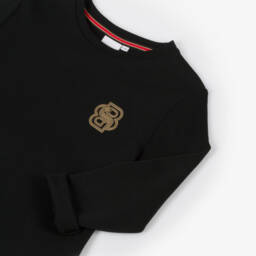 BOSS-Boys Luxe Black Jersey Shirt | Childrensalon Outlet